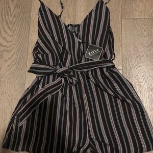 striped romper from zaful